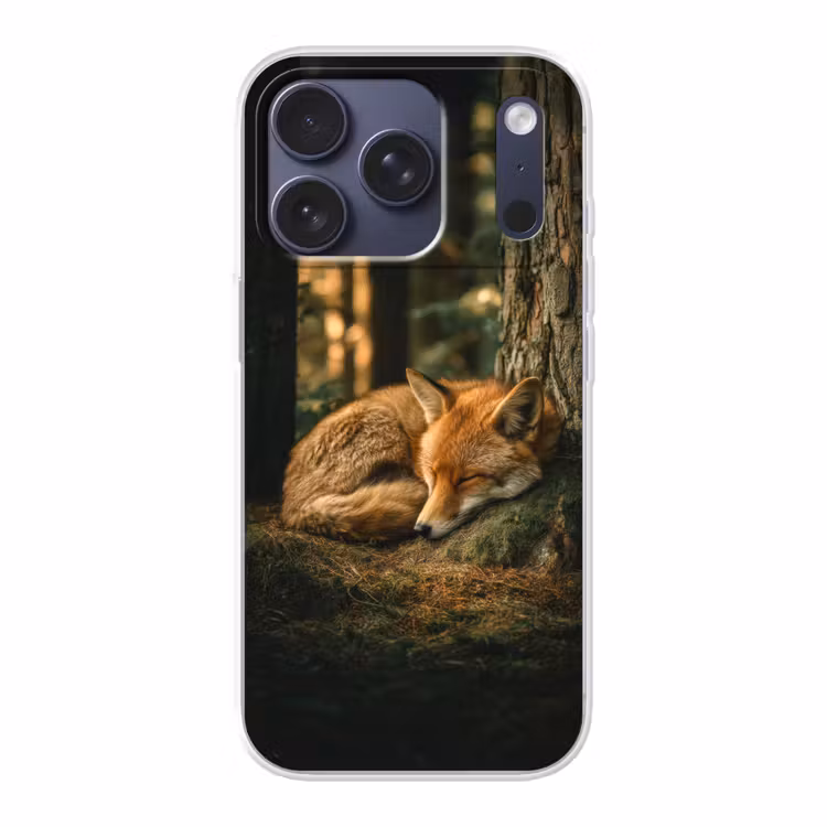 Vos - Bos - Slapen Telefoonhoesje iPhone 17 Pro klein -3d