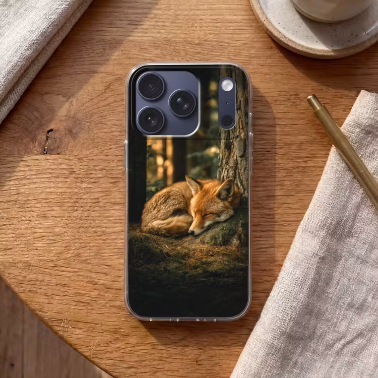 Vos - Bos - Slapen Telefoonhoesje iPhone 17 Pro klein -sfeer1