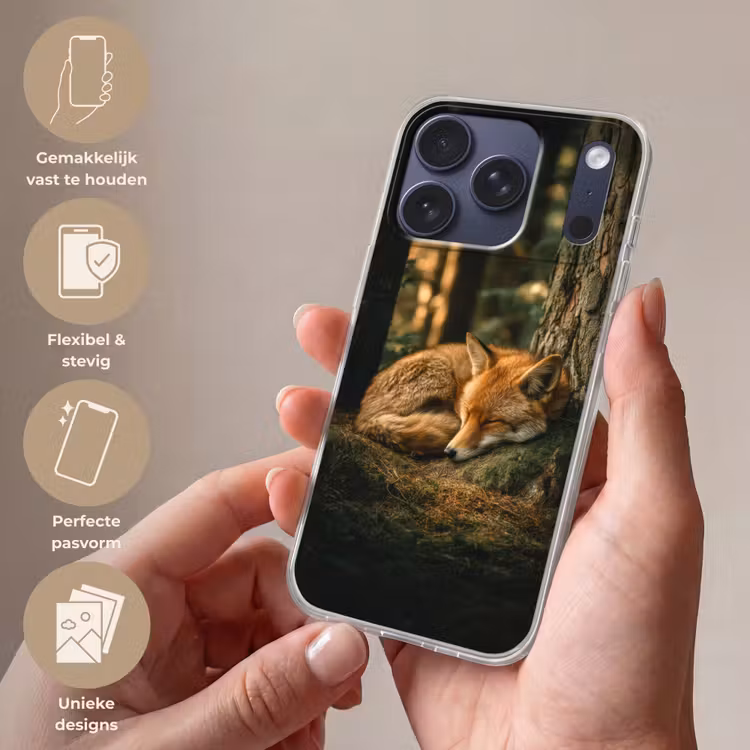 Vos - Bos - Slapen Telefoonhoesje iPhone 17 Pro klein -sfeer3_NL