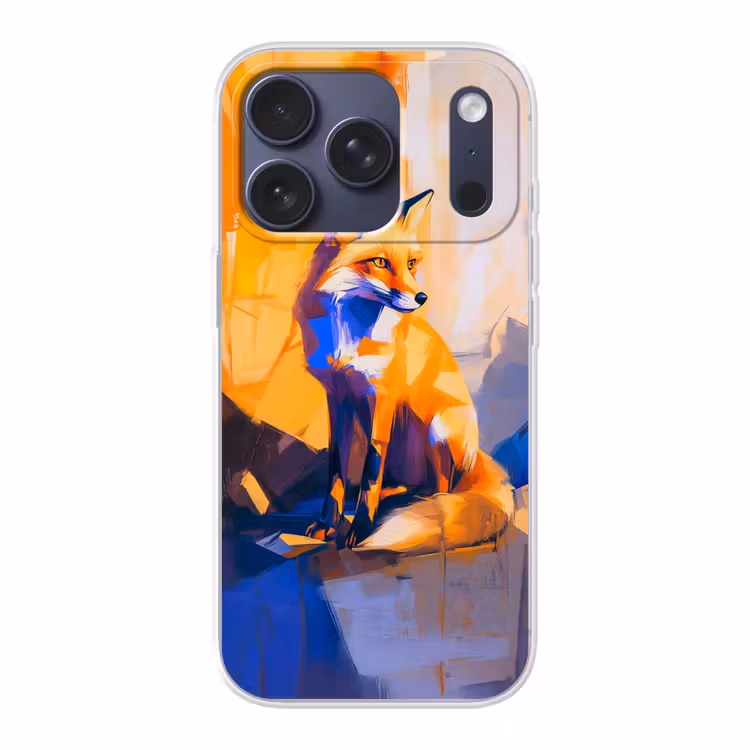 Vos - Oranje - Vormen - Abstract Telefoonhoesje iPhone 17 Pro klein -3d