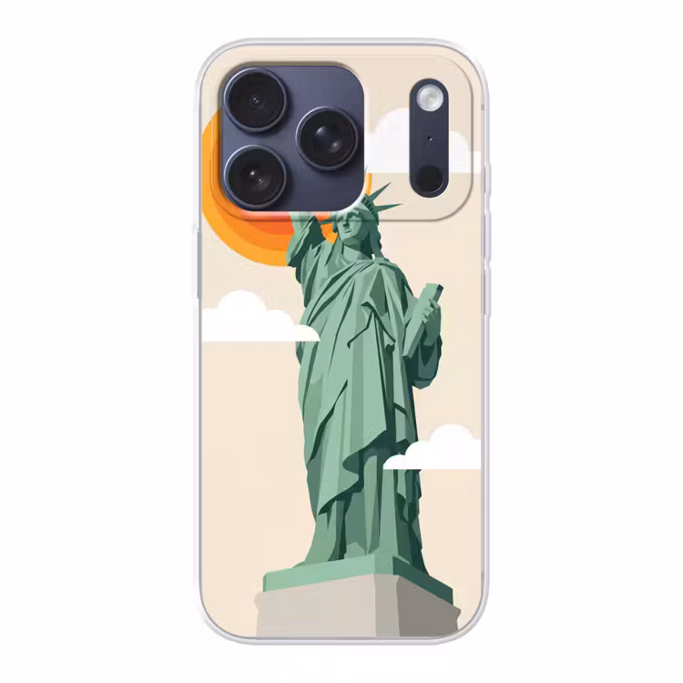 Vrijheidsbeeld - New York - Zon - Modern Telefoonhoesje iPhone 17 Pro klein -3d
