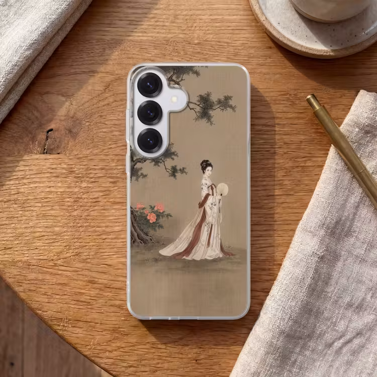 Vrouw - Azië - Kunst - Beige Telefoonhoesje Samsung Galaxy S26 klein -sfeer1