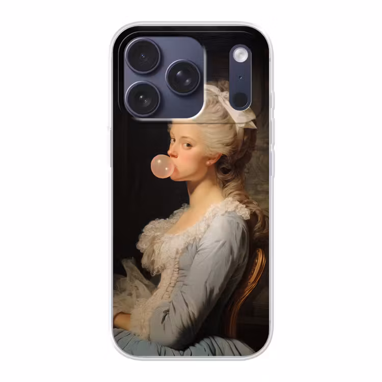 Vrouw - Barokjurk - Kauwgom Telefoonhoesje iPhone 17 Pro klein -3d