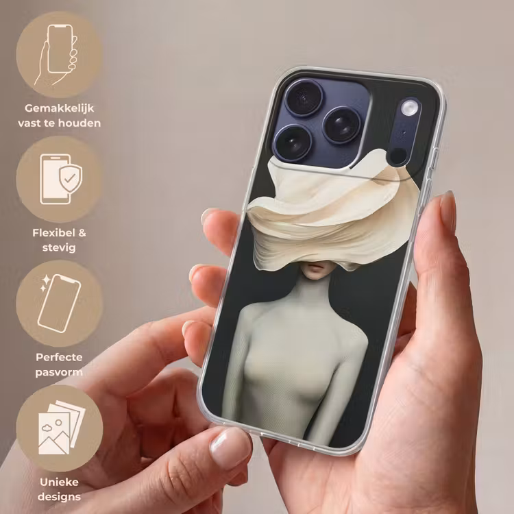 Vrouw - Beige - hoed Telefoonhoesje iPhone 17 Pro klein -sfeer3_NL