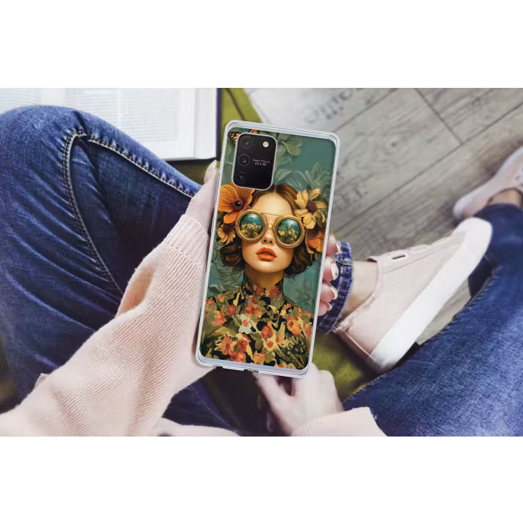 Vrouw - Bloemen - Vlinders - Natuur - Vintage Telefoonhoesje Samsung Galaxy S10 Lite klein -handS10Lite