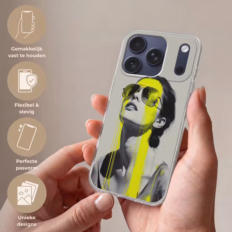 Vrouw - Bril - Verf Telefoonhoesje iPhone 17 Pro klein -sfeer3_NL
