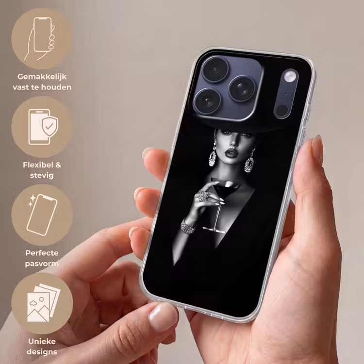 Vrouw - Cocktail - Chic Telefoonhoesje iPhone 17 Pro klein -sfeer3_NL