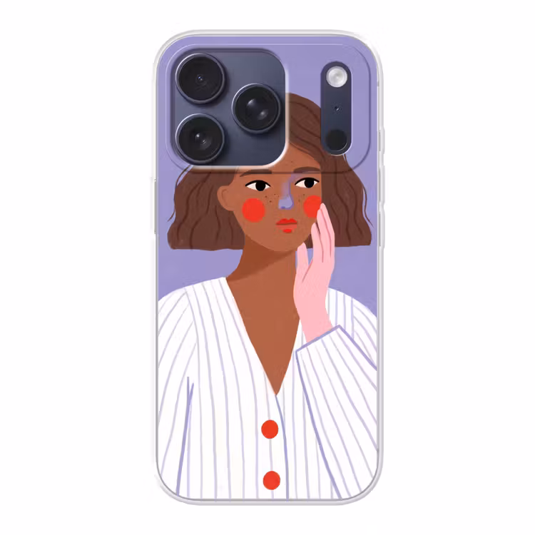 Vrouw - Gezicht - Mensen - Abstract - Kleurrijk Telefoonhoesje iPhone 17 Pro klein -3d