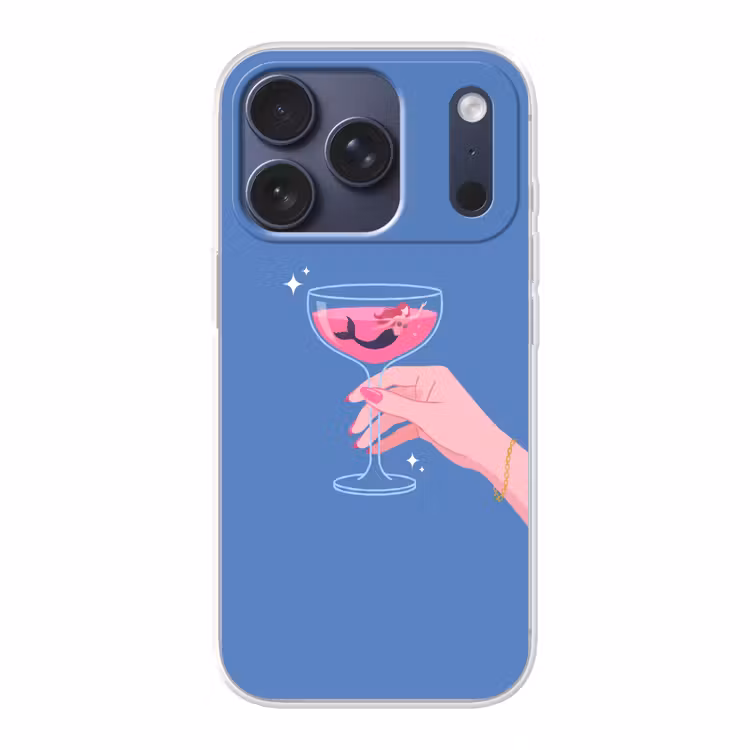Vrouw - Glas - Abstract - Roze - Blauw Telefoonhoesje iPhone 17 Pro klein -3d