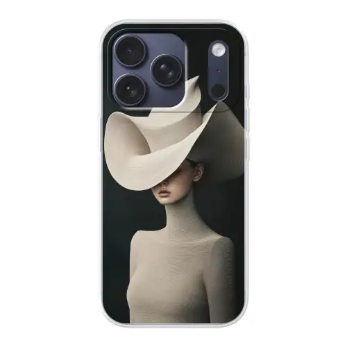 Vrouw - Golvende - Hoed Telefoonhoesje iPhone 17 Pro klein -3d