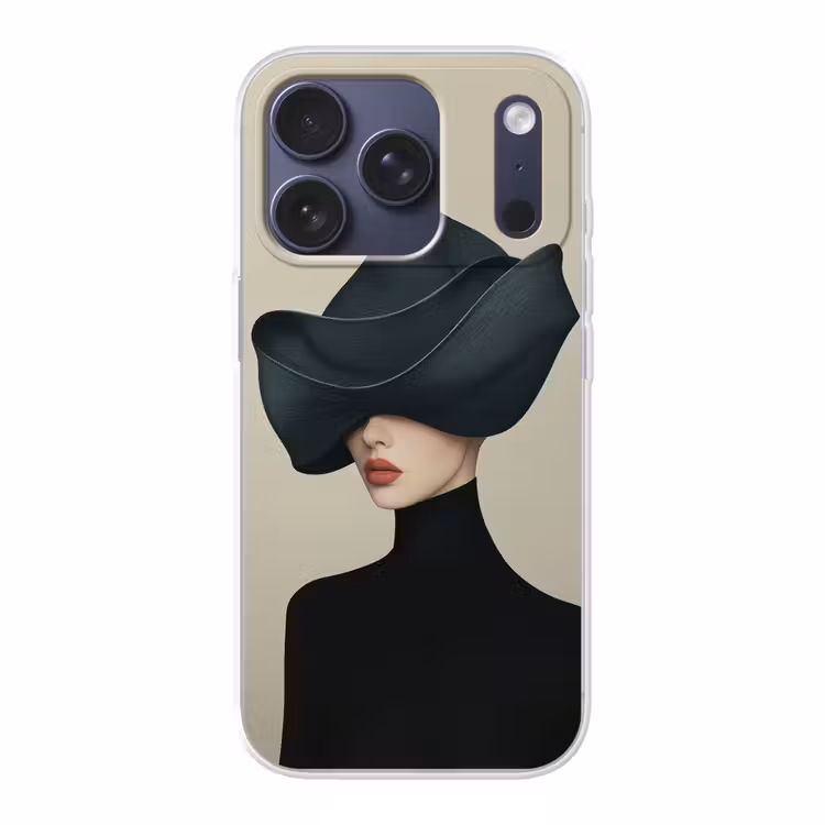 Vrouw - Groen - Hoed Telefoonhoesje iPhone 17 Pro klein -3d