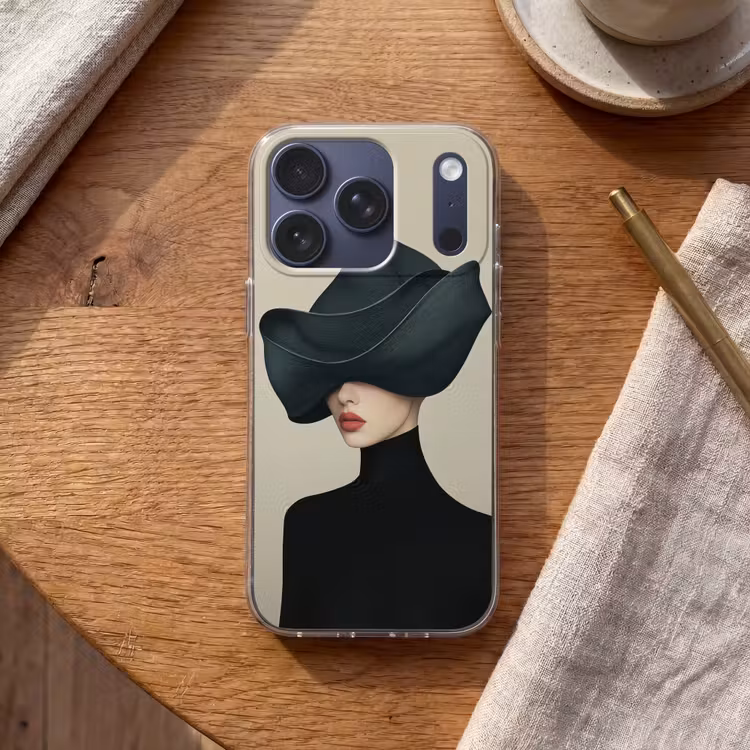Vrouw - Groen - Hoed Telefoonhoesje iPhone 17 Pro klein -sfeer1