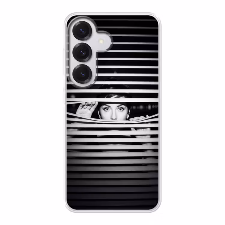 Vrouw - Jaloezieën - Portret - Zwart-wit Telefoonhoesje Samsung Galaxy S26 klein -3d