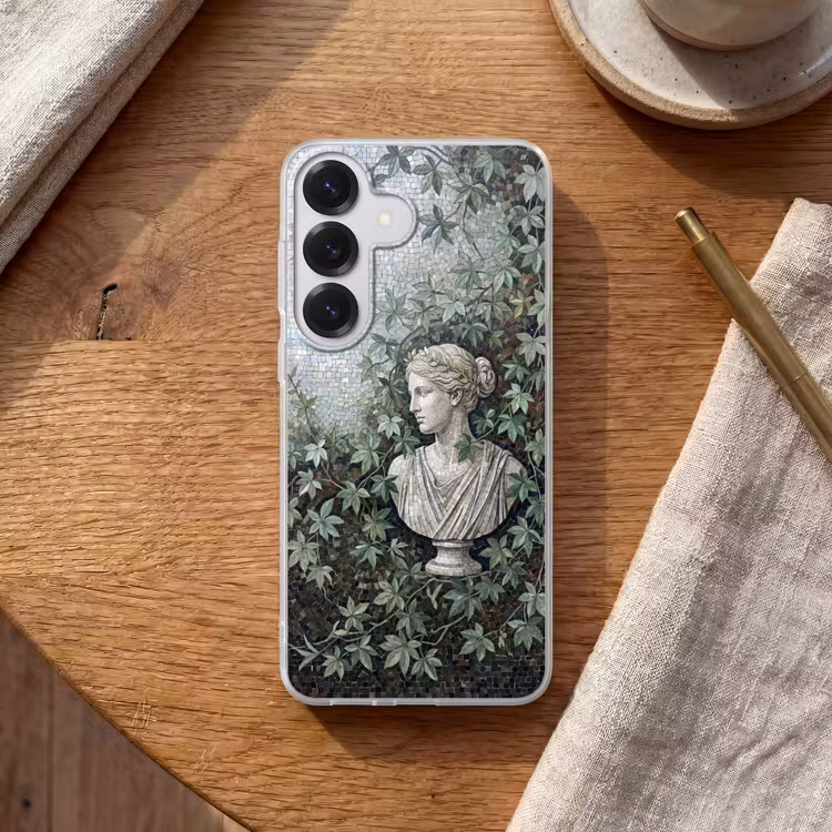 Vrouw - Klassiek - Mozaiëk - Natuur - Groen Telefoonhoesje Samsung Galaxy S26 klein -sfeer1