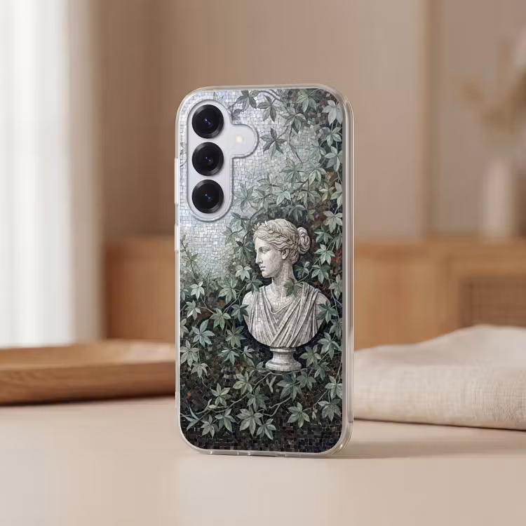Vrouw - Klassiek - Mozaiëk - Natuur - Groen Telefoonhoesje Samsung Galaxy S26 klein -sfeer2