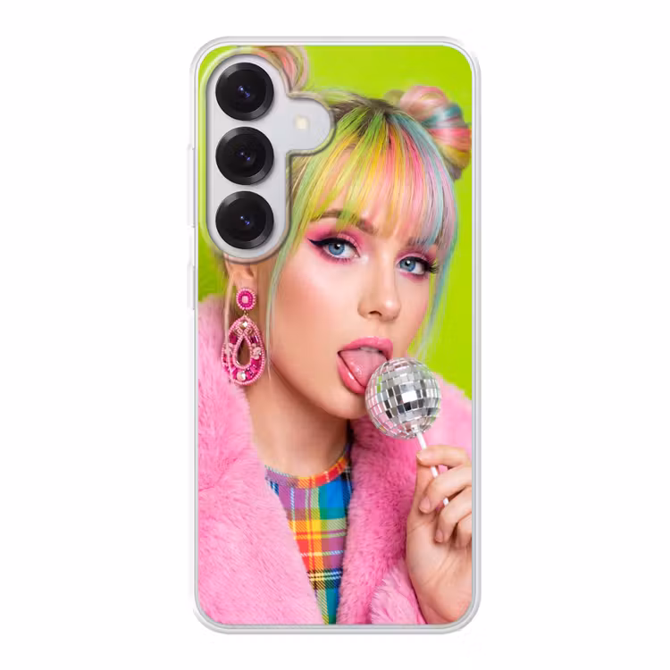 Vrouw - Kleurrijk haar - Pop art - Modern - Levendig Telefoonhoesje Samsung Galaxy S26 klein -3d