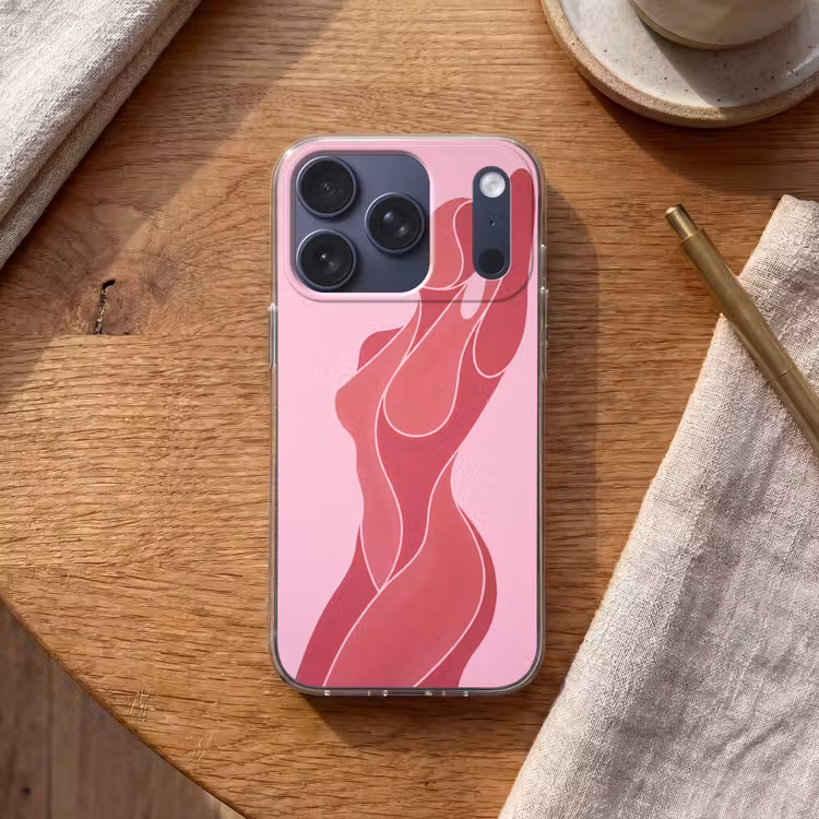 Vrouw - Lichaam - Abstract - Roze Telefoonhoesje iPhone 17 Pro klein -sfeer1