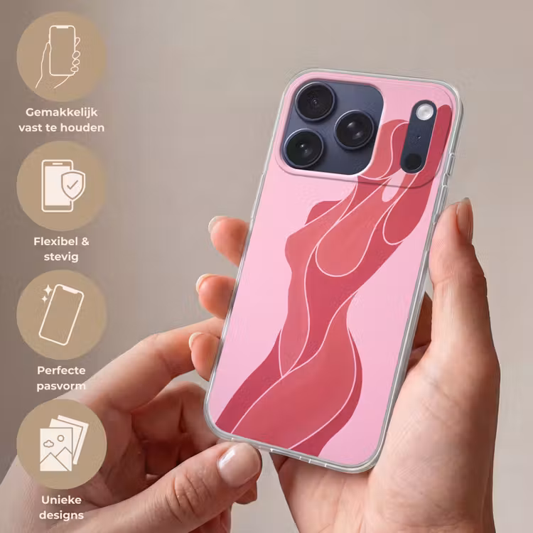 Vrouw - Lichaam - Abstract - Roze Telefoonhoesje iPhone 17 Pro klein -sfeer3_NL