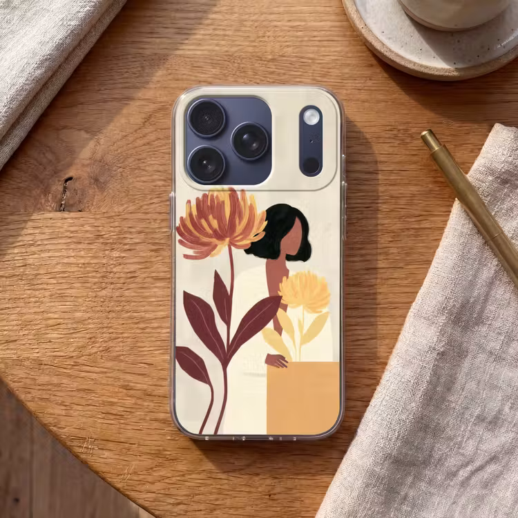 Vrouw - Minimalistisch - Bloem Telefoonhoesje iPhone 17 Pro klein -sfeer1