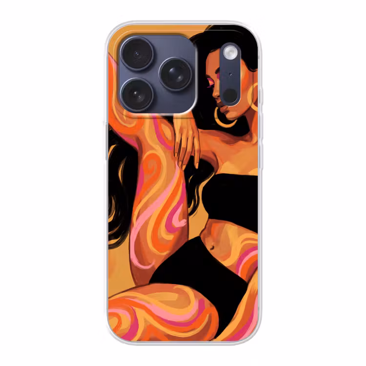 Vrouw - Portret - Abstract - Modern - Kleurrijk Telefoonhoesje iPhone 17 Pro klein -3d