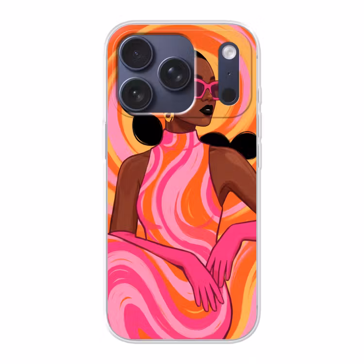 Vrouw - Portret - Kunst - Abstract - Roze Telefoonhoesje iPhone 17 Pro klein -3d