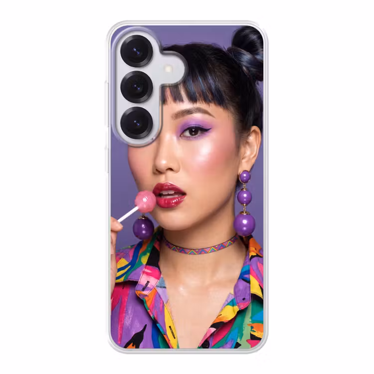 Vrouw - Portret - Make-up - Paars - Levendig Telefoonhoesje Samsung Galaxy S26 klein -3d