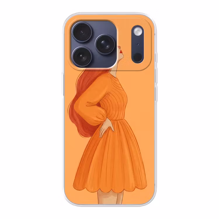 Vrouw - Profiel - Mensen - Modern - Oranje Telefoonhoesje iPhone 17 Pro klein -3d