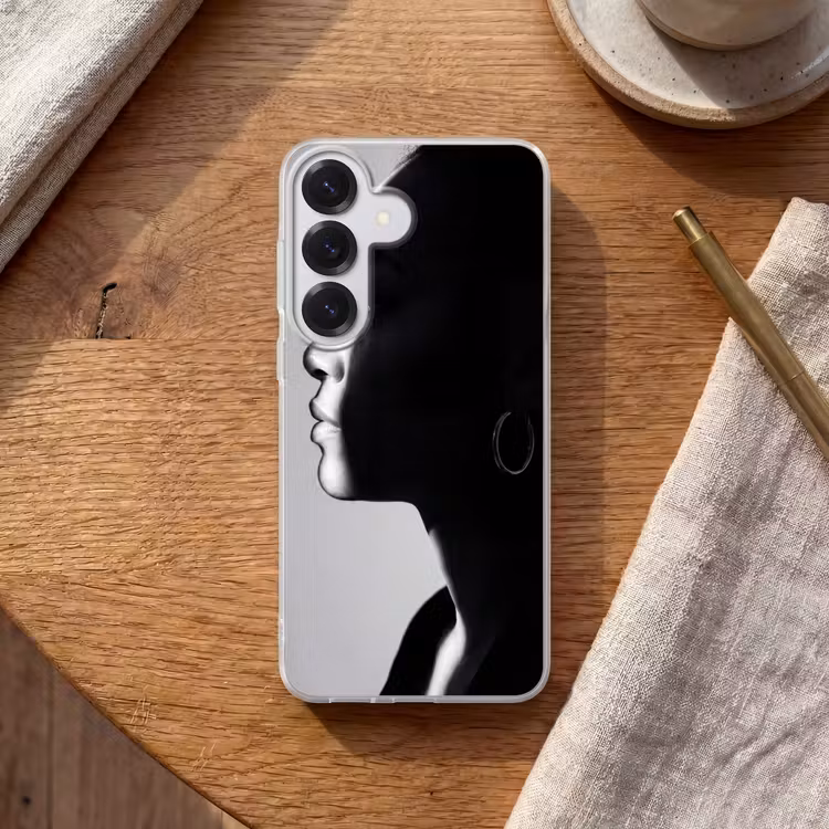 Vrouw - Profiel - Mensen - Zwart-wit Telefoonhoesje Samsung Galaxy S26 klein -sfeer1