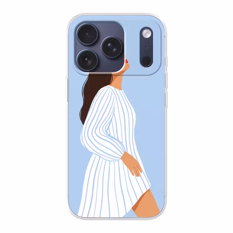 Vrouw - Profiel - Rust - Modern - Illustratie Telefoonhoesje iPhone 17 Pro klein -3d
