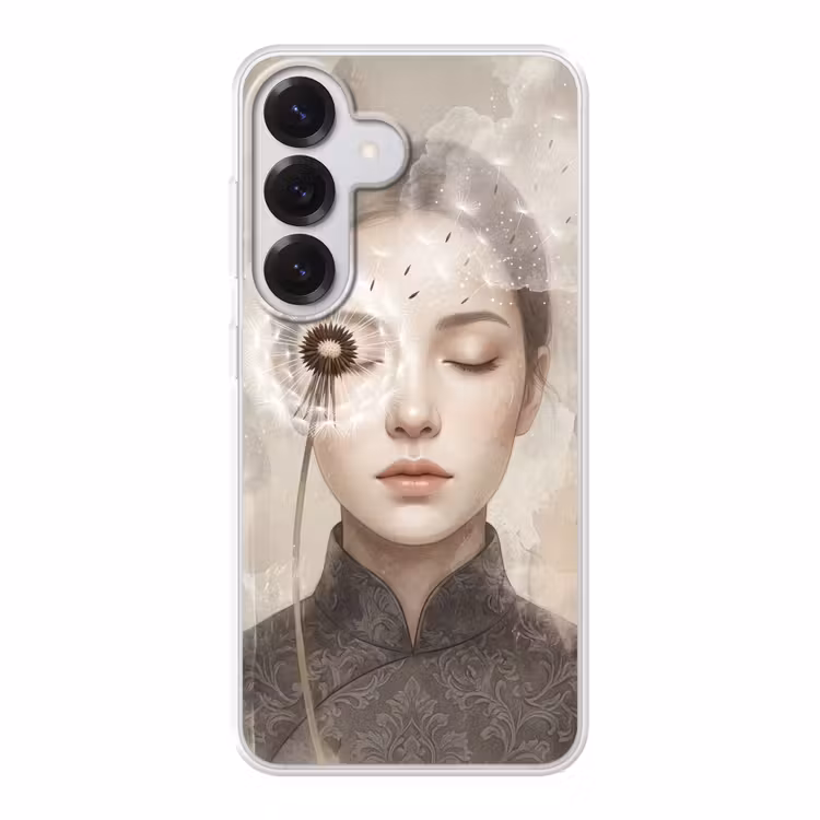 Vrouw - Sereen - Grijs Telefoonhoesje Samsung Galaxy S26 klein -3d