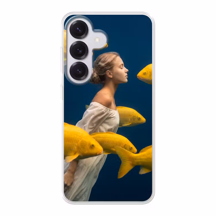 Vrouw - Vis - Water - Natuur - Geel Telefoonhoesje Samsung Galaxy S26 klein -3d