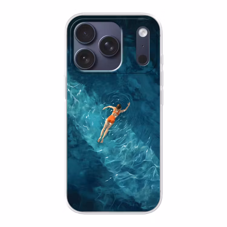 Vrouw - Water - Bikini - Oranje Telefoonhoesje iPhone 17 Pro klein -3d
