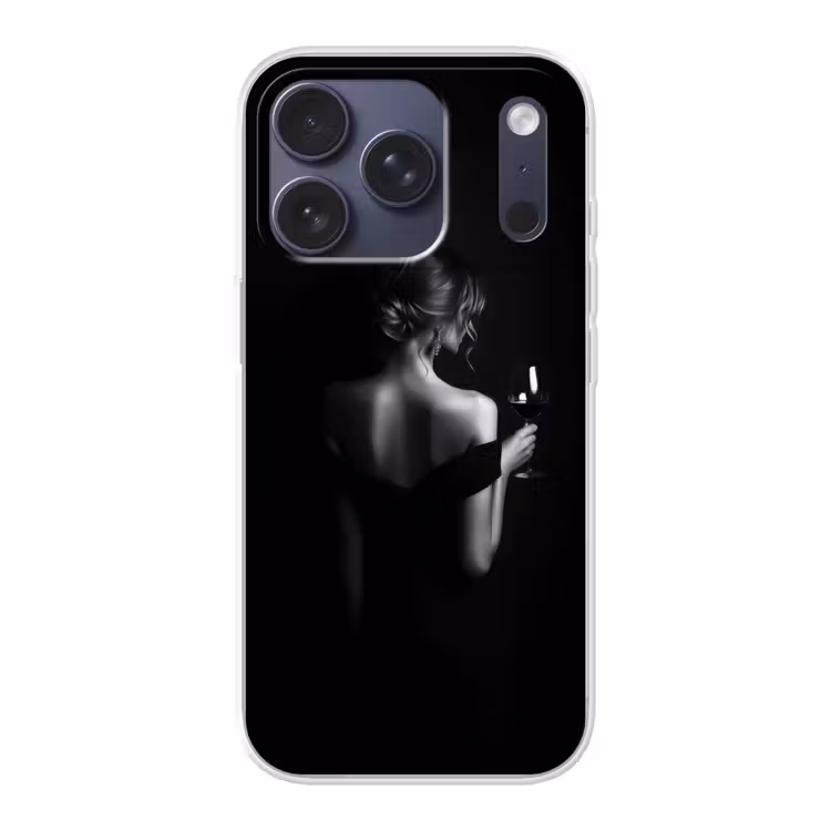 Vrouw - Wijn - Jurk Telefoonhoesje iPhone 17 Pro klein -3d