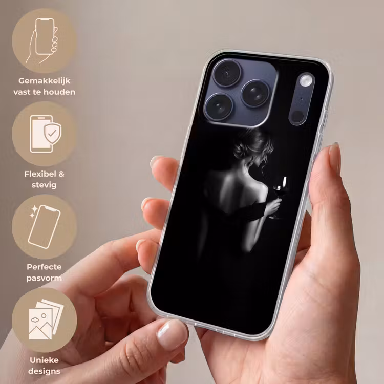 Vrouw - Wijn - Jurk Telefoonhoesje iPhone 17 Pro klein -sfeer3_NL