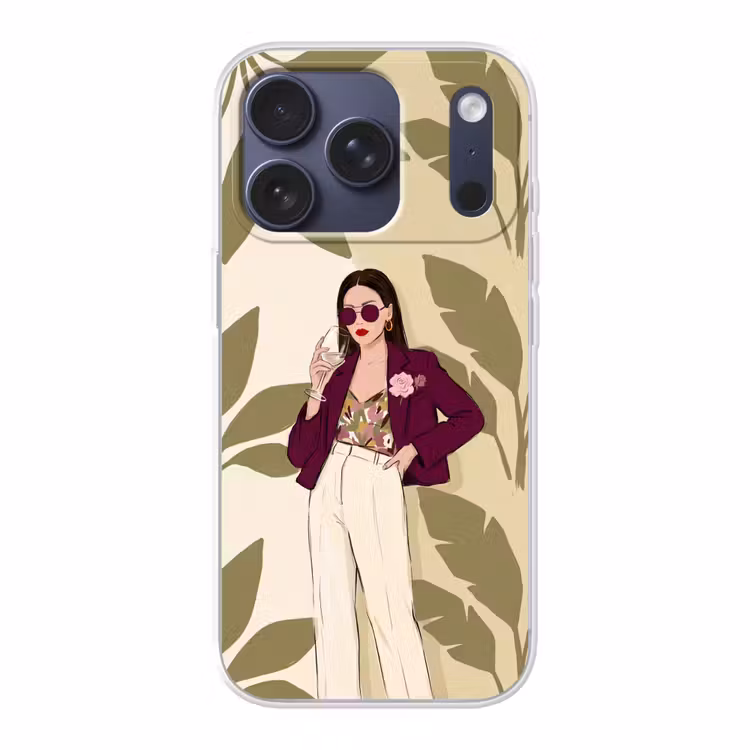 Vrouw - Wijn - Portret - Mode - Modern Telefoonhoesje iPhone 17 Pro klein -3d