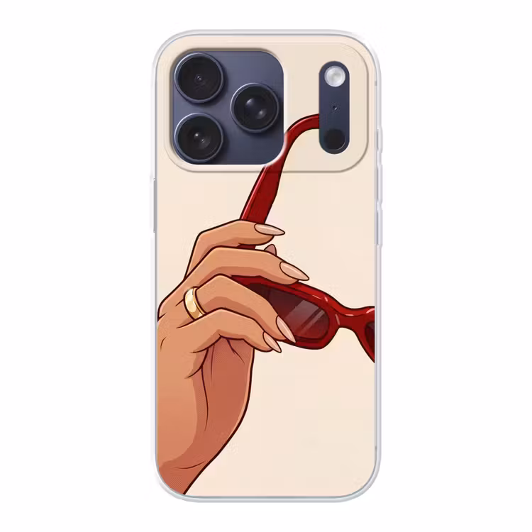 Vrouw - Zonnebril - Mode - Rood - Illustratie Telefoonhoesje iPhone 17 Pro klein -3d