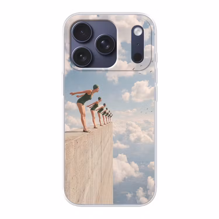 Telefoonhoesje - Vrouwen - Duikhouding - Wolken - Vrouwen - Duikhouding - Wolken Telefoonhoesje iPhone 17 Pro klein