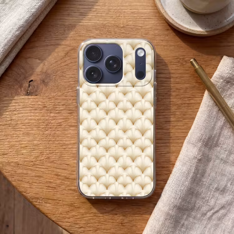 Waaier - Motief - Goud Telefoonhoesje iPhone 17 Pro klein 878 -sfeer1