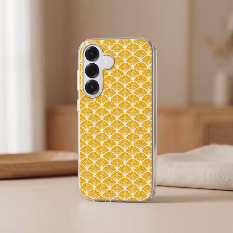 Waaiers - Art Deco - Retro - Okergeel Telefoonhoesje Samsung Galaxy S26 klein 975 -sfeer2