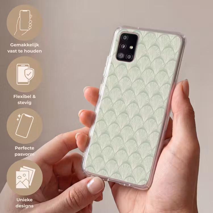 Waaiers - Patroon - Groen Telefoonhoesje Samsung Galaxy A51 5G klein 373 -sfeer3_NL