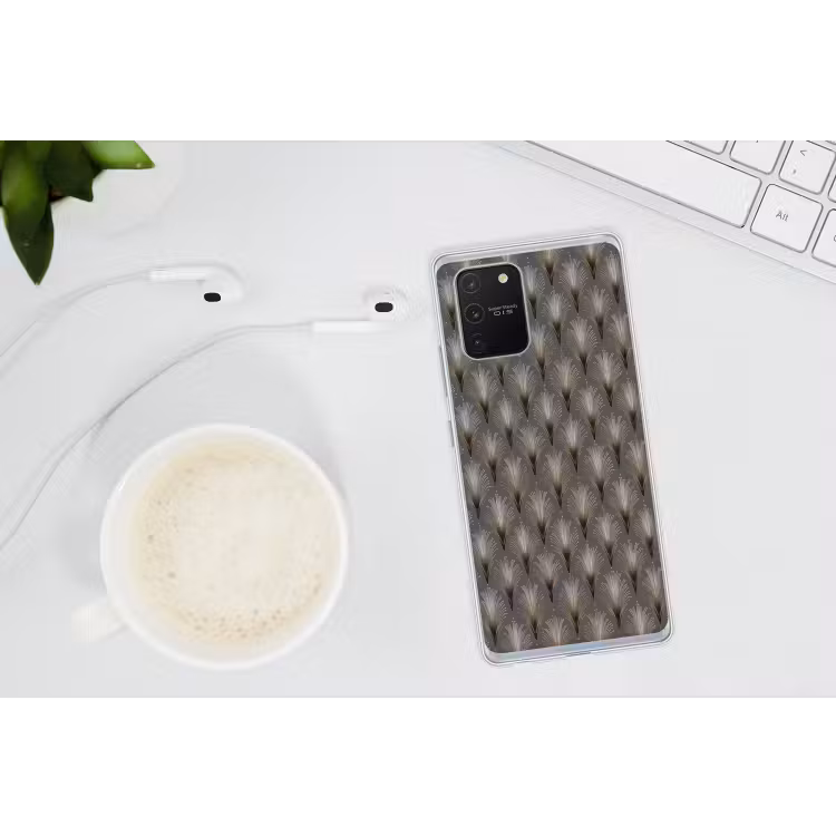 Waaierstralen - Goud - Antraciet Telefoonhoesje Samsung Galaxy S10 Lite klein 364 -oordopS10Lite