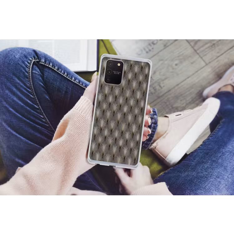 Waaierstralen - Goud - Antraciet Telefoonhoesje Samsung Galaxy S10 Lite klein 364 -handS10Lite