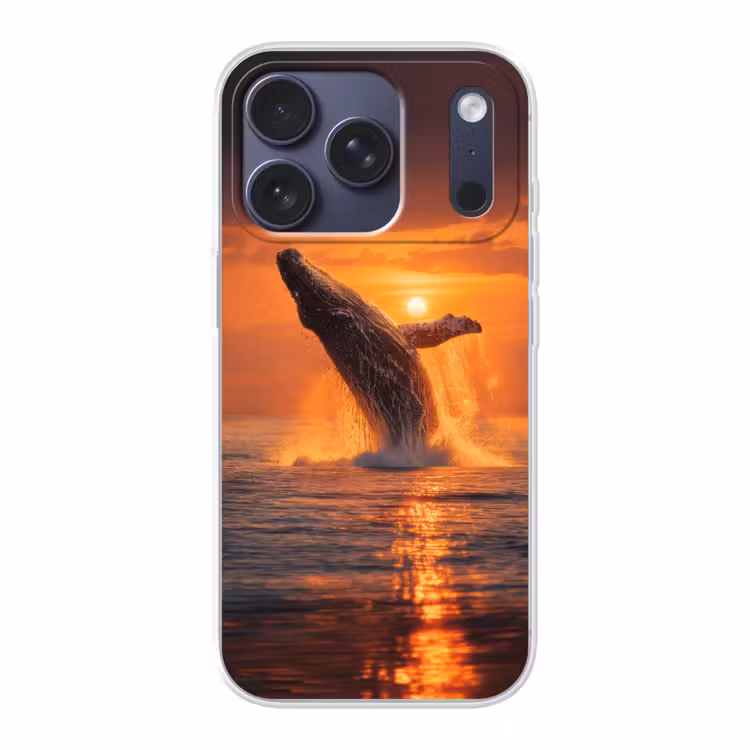 Walvis - Zon - Zee Telefoonhoesje iPhone 17 Pro klein -3d