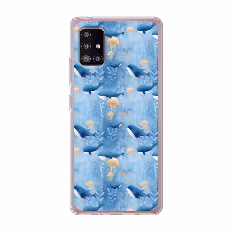 Walvissen - Oceaan - Blauw Telefoonhoesje Samsung Galaxy A51 5G klein 373 -3d
