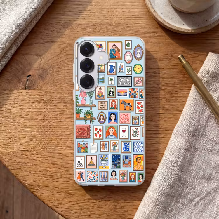 Wanddecoratie - Collectie - Huis - Illustratief - Kleurrijk Telefoonhoesje Samsung Galaxy S26 klein -sfeer1