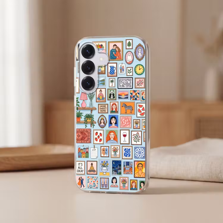 Wanddecoratie - Collectie - Huis - Illustratief - Kleurrijk Telefoonhoesje Samsung Galaxy S26 klein -sfeer2