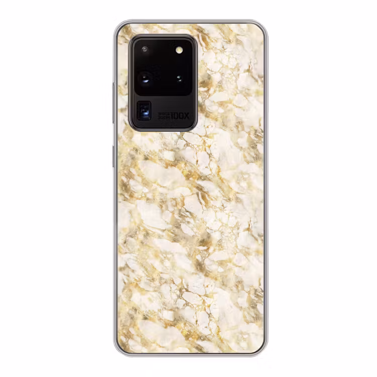 Warm - Gouden - Marmer - Patroon Telefoonhoesje Samsung Galaxy S20 Ultra klein 358 -3d