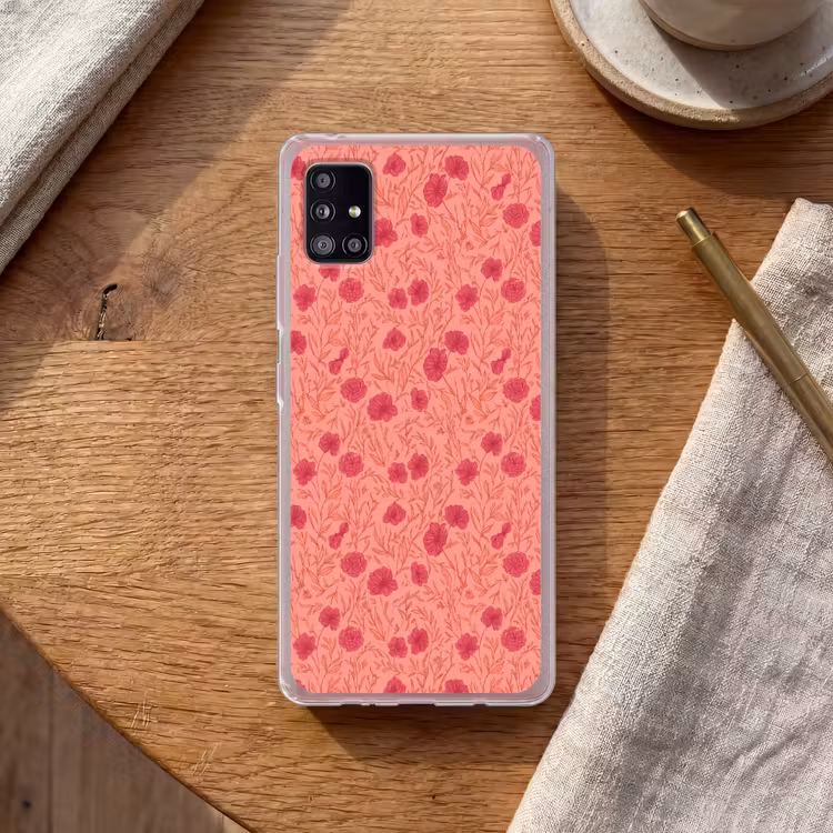Weidebloemen - Romantisch - Roze Telefoonhoesje Samsung Galaxy A51 5G klein 373 -sfeer1