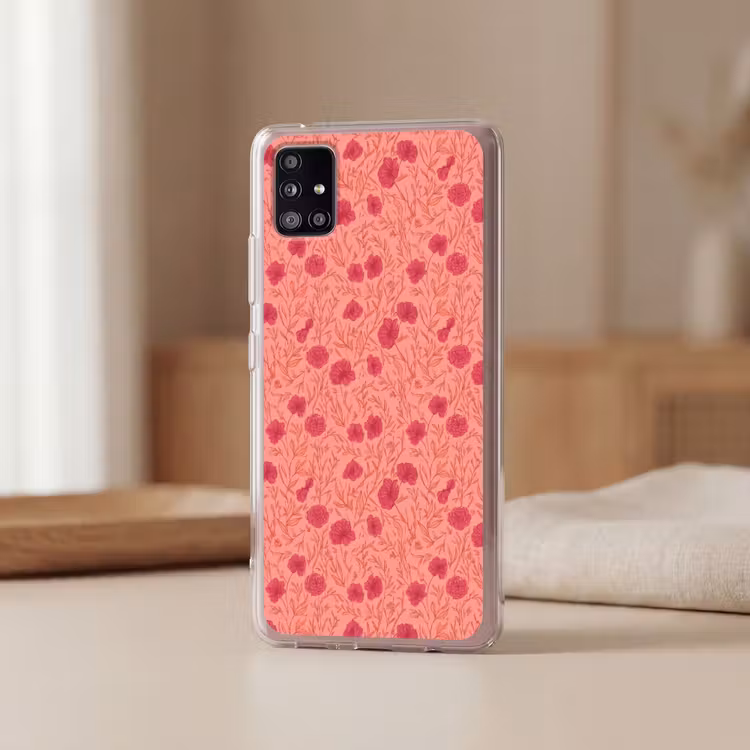 Weidebloemen - Romantisch - Roze Telefoonhoesje Samsung Galaxy A51 5G klein 373 -sfeer2