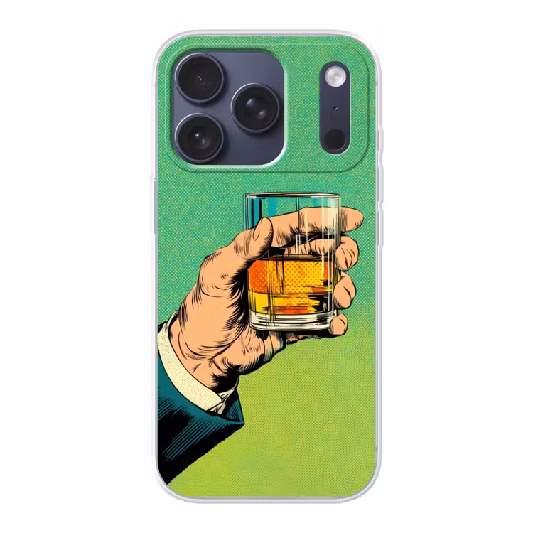 Whisky - Glas - Hand - Groen Telefoonhoesje iPhone 17 Pro klein -3d